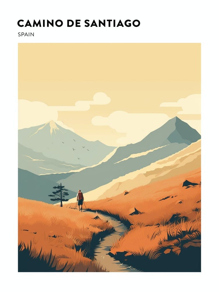 Camino De Santiago Spain 1 Hiking Trail Landscape Poster