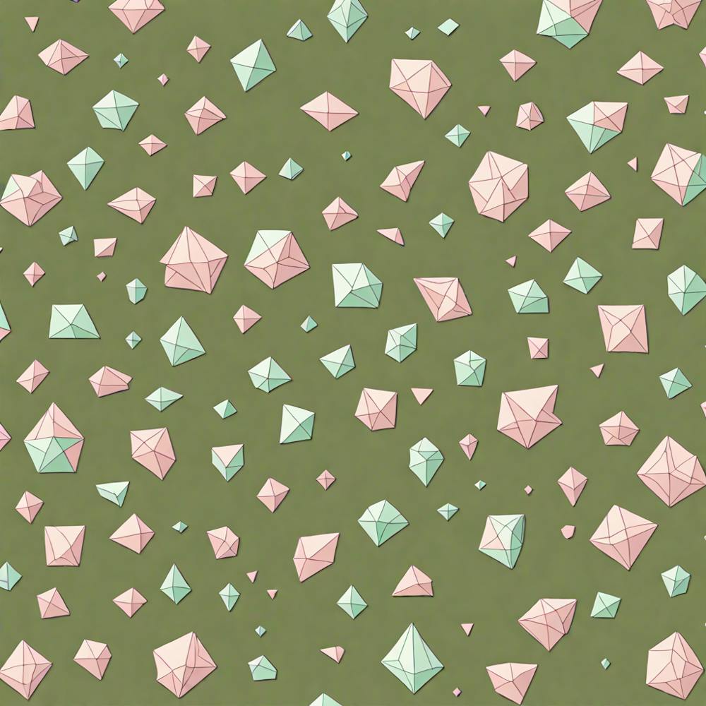 'Uncut Gems' Vintage themed pattern, A Pattern Featuring abstract Polygons With Varying Side Lengths Shapes With Sharp Edges, Flat Art, 133