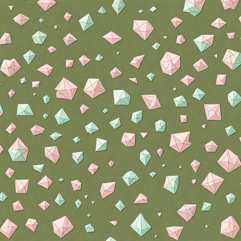 'Uncut Gems' Vintage themed pattern, A Pattern Featuring abstract Polygons With Varying Side Lengths Shapes With Sharp Edges, Flat Art, 133