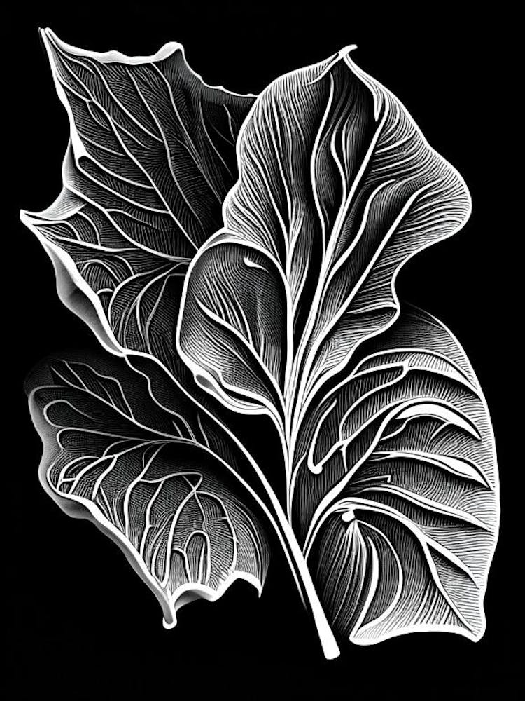 Pea Leaf Linocut