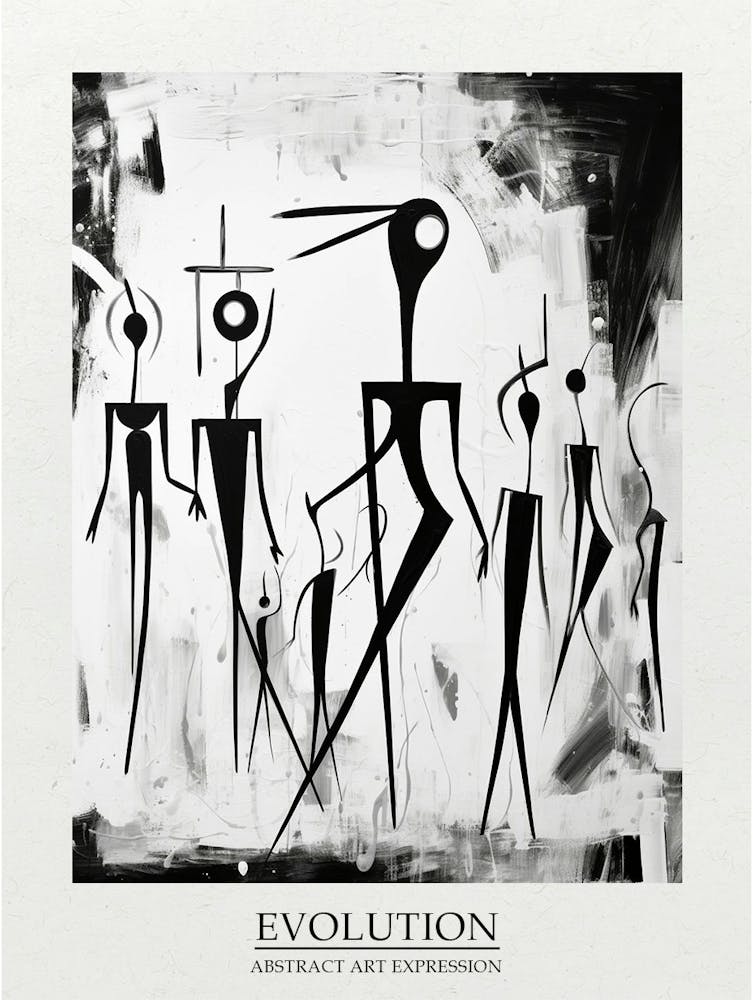 Evolution Abstract Black And White 3 Poster