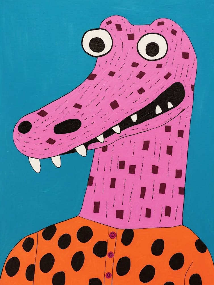 Pink Polka Dot Alligator 3