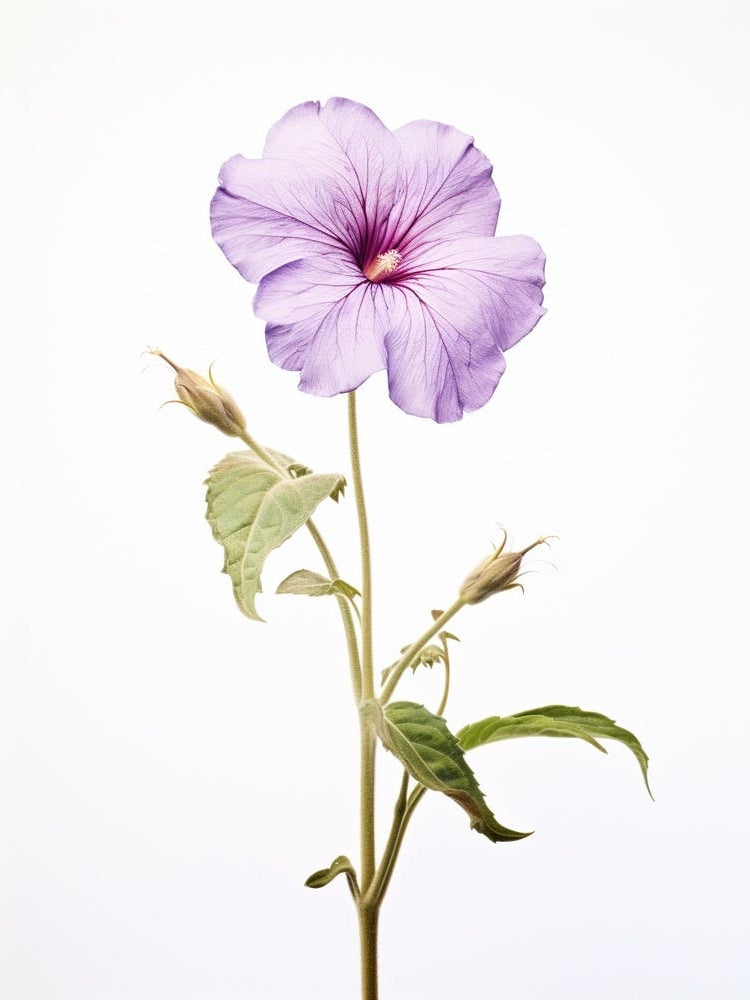 Pressed Wildflower Botanical Art Wild Petunia 2