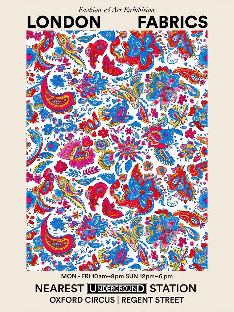 Poster Petal Delight London Fabrics Floral Pattern 4