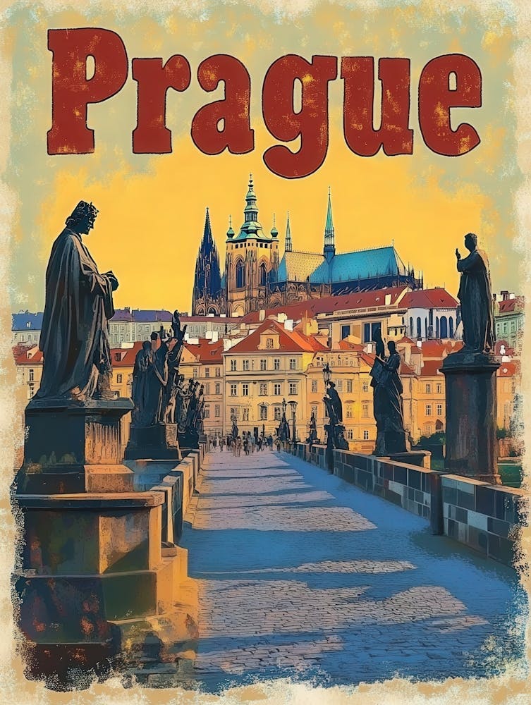 Aihrgdesign A Vintage Travel Poster Of Prague 5