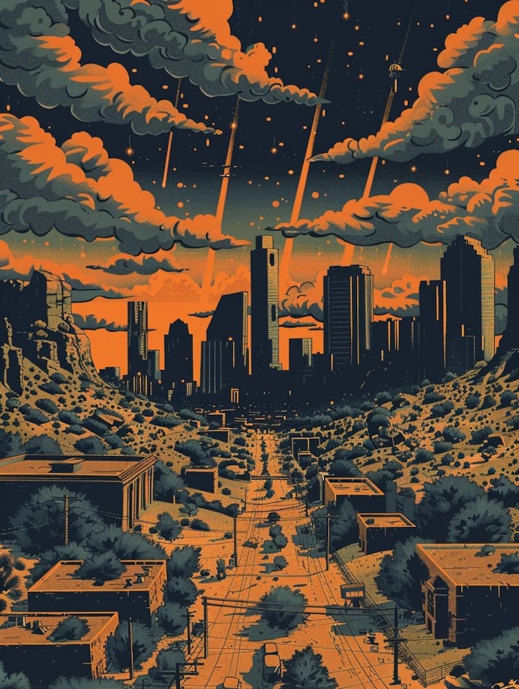 Illustration Duotone The Domain Austin Texas 1