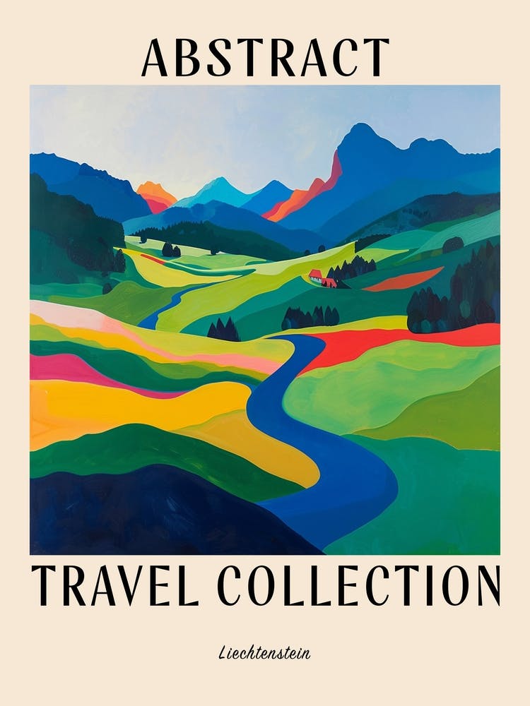 Abstract Travel Collection Poster Liechtenstein 2