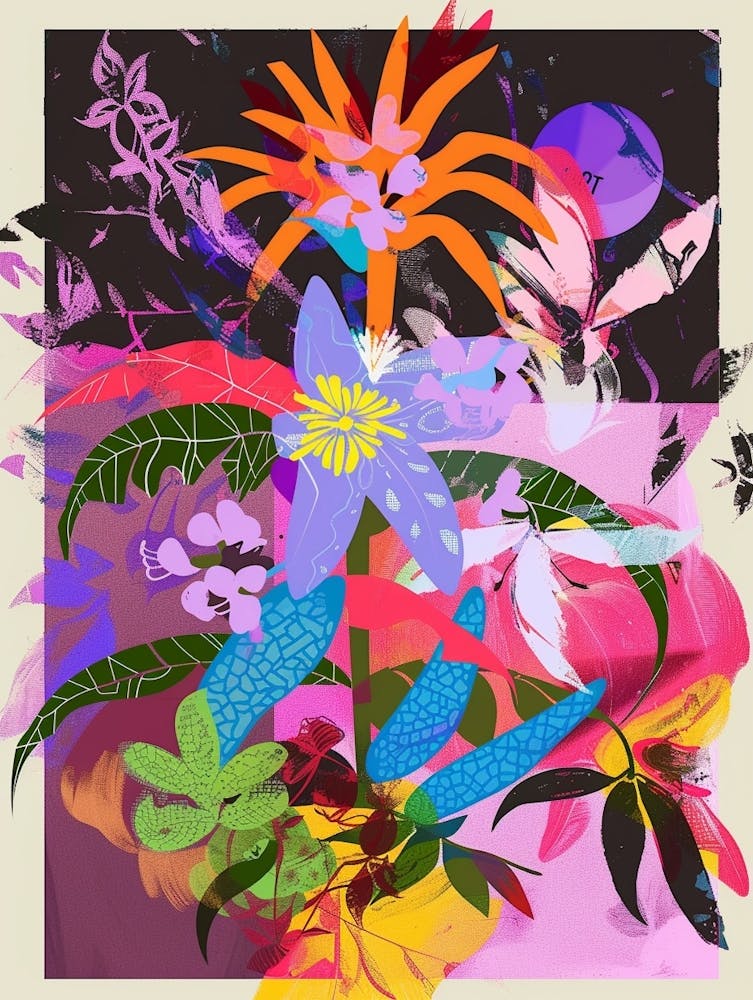 Edelweiss 2 Neon Flower Collage