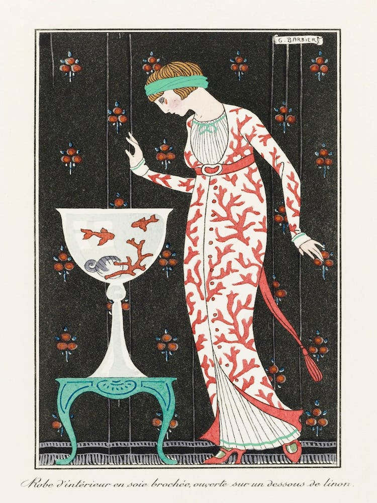 Costumes Parisiens Grande Robe Du Soir From Journal Des Dames Et Des, George Barbier