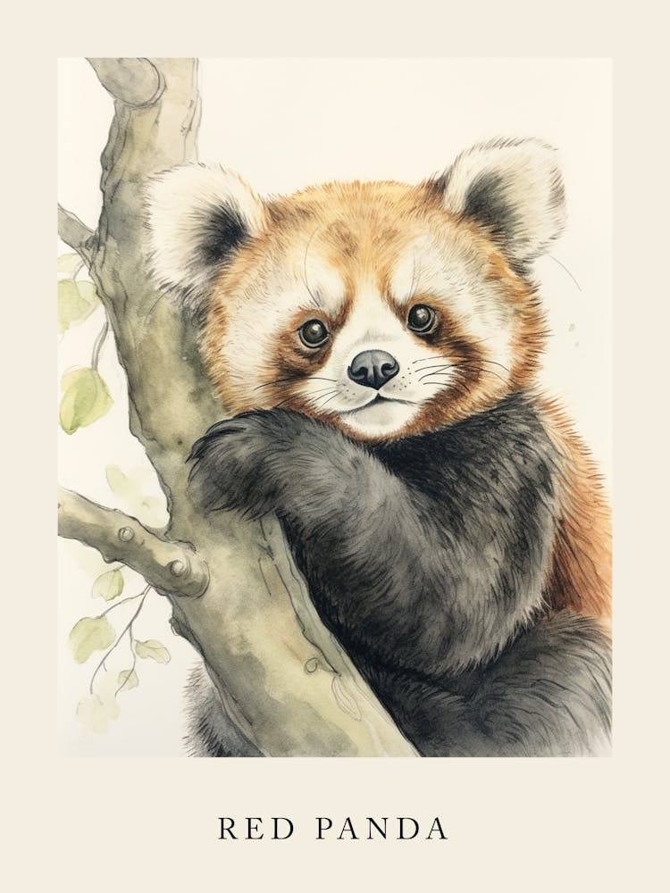 Beatrix Potter Inspiriertes Tier-Aquarell Roter Panda 6