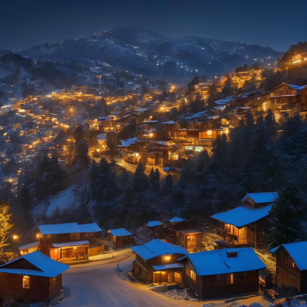 Lit Lamps And Midnight