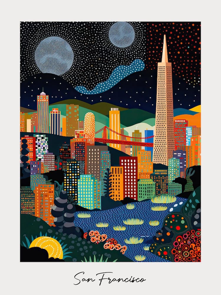 Poster Of San Francisco, Illustration In The Style Of Pop Art 2