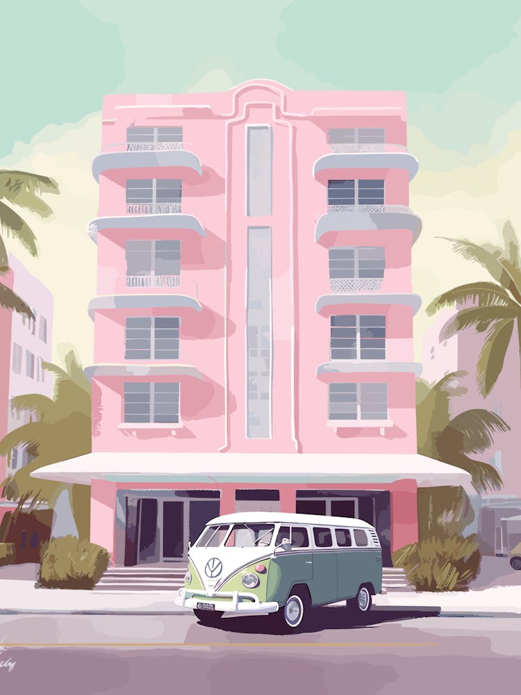 Miami Pink Van Summer 2