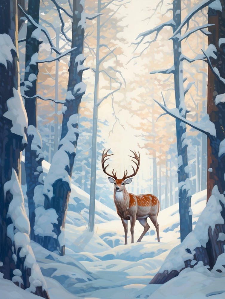 Cerf d'Hiver 4 Illustration