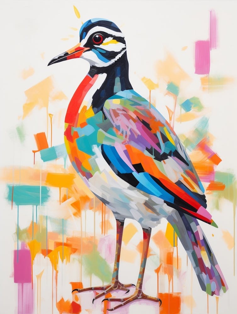 Colourful Bird Painting Lapwing 2