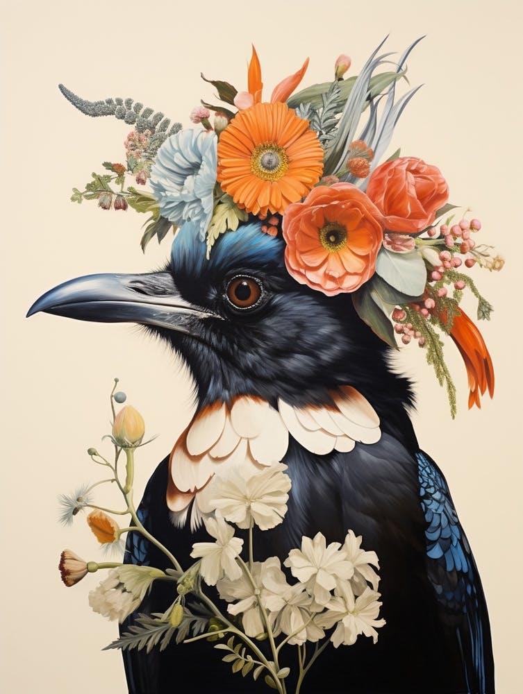 Bird With A Flower Crown Magpie 6