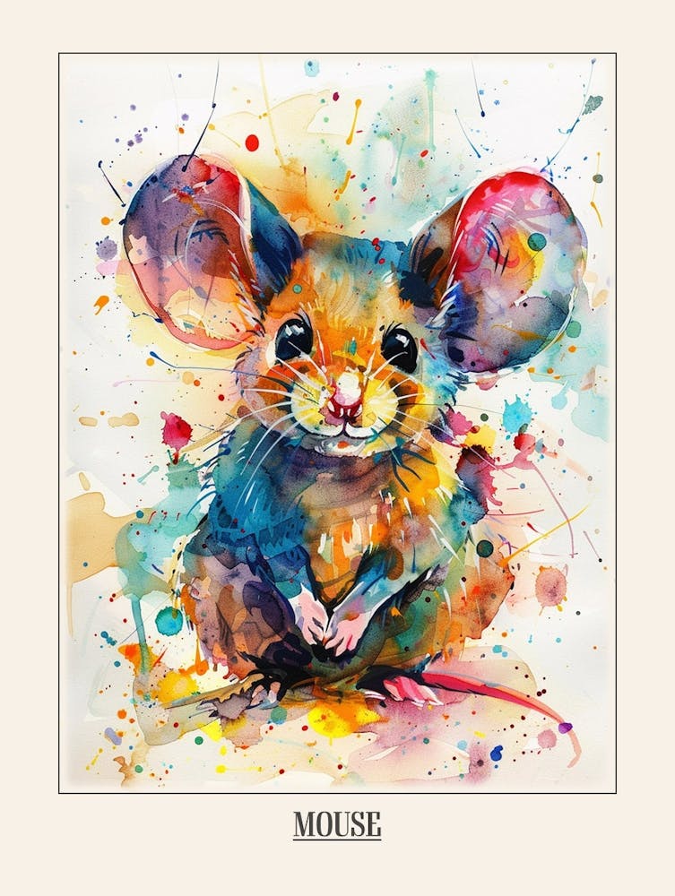 Maus Buntes Aquarell 3 Poster