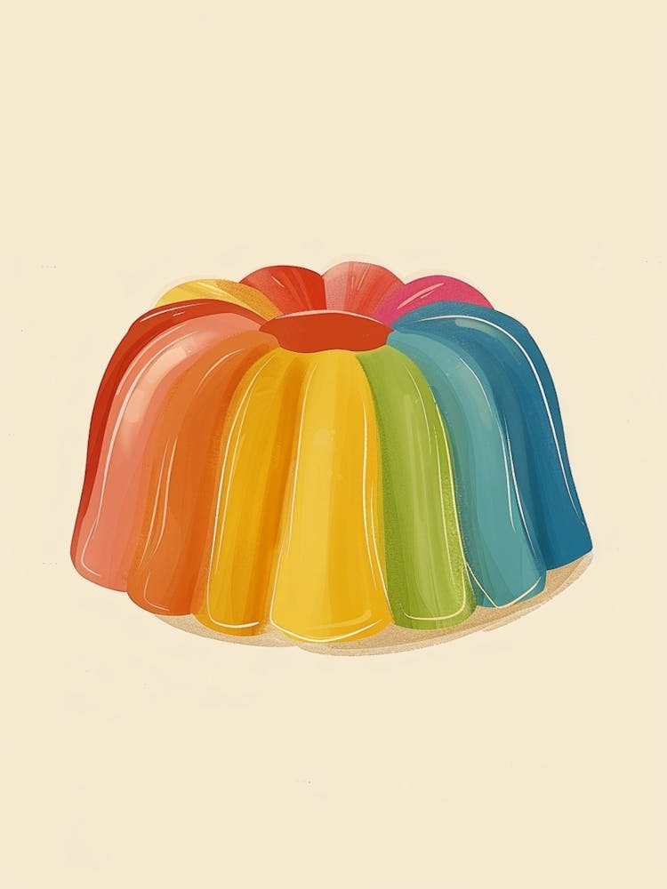 Rainbow Jelly Jell O Beige Illustration 2