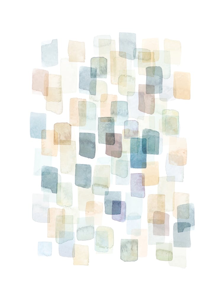 Watercolor Art 'Mosaic' No 109 by Aga Szafranska