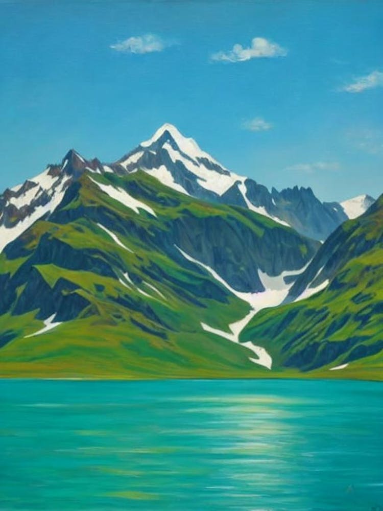 Vanoise National Park France Blue Oil Painting 1 