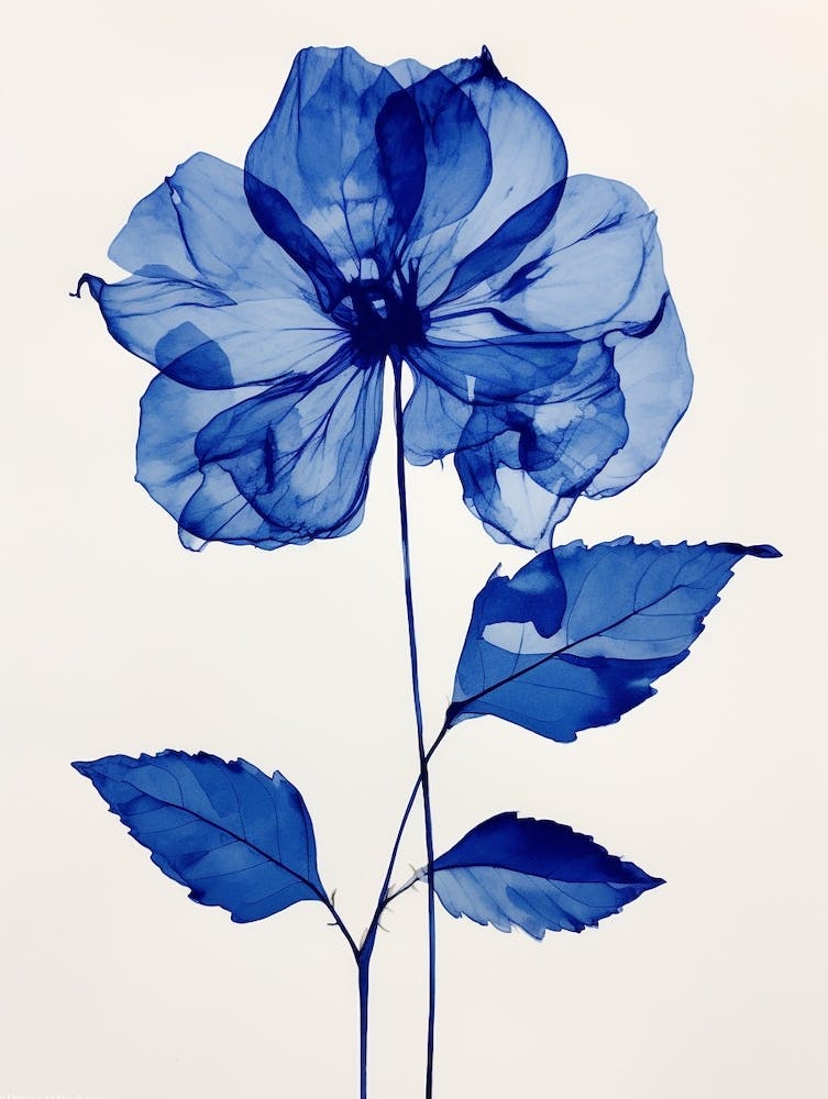Blue Botanical Poinsettia