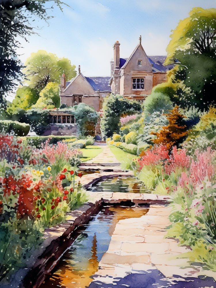 Hidcote Manor Garden Watercolour 2