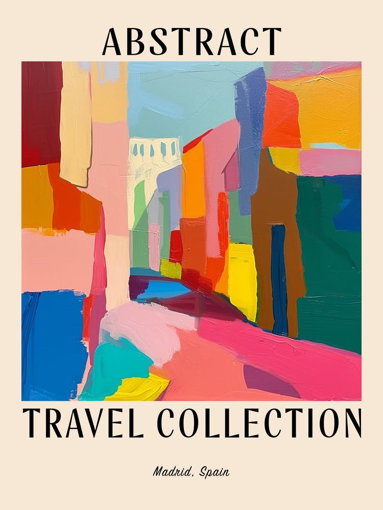 Abstract Travel Collection Poster Madrid Spain 1