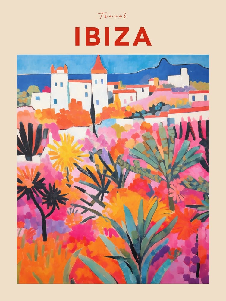 Ibiza Spain Fauvist Travel Poster