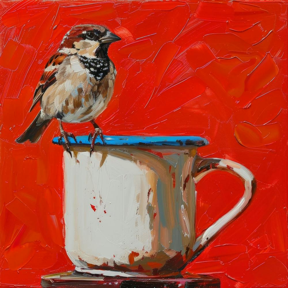 Sparrow In A Cup 3
