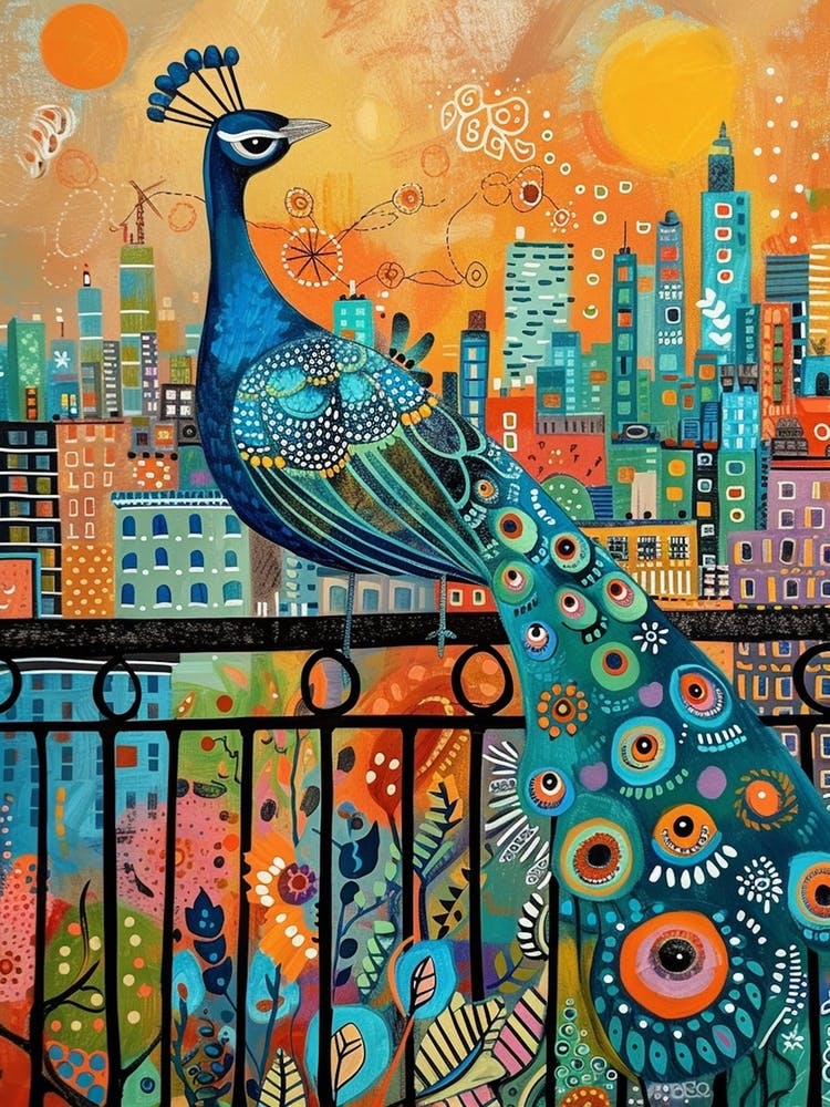 Peacock & The City Illustration 2
