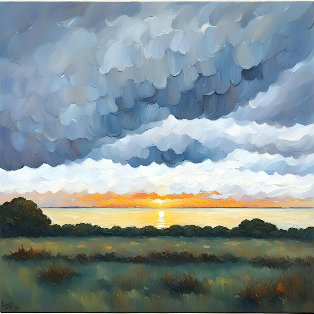 Sunset Over The Ocean