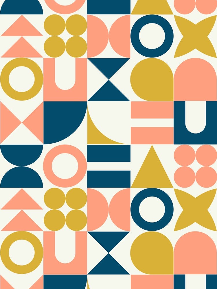 Summer Days Mid Century Retro Geometric Shapes