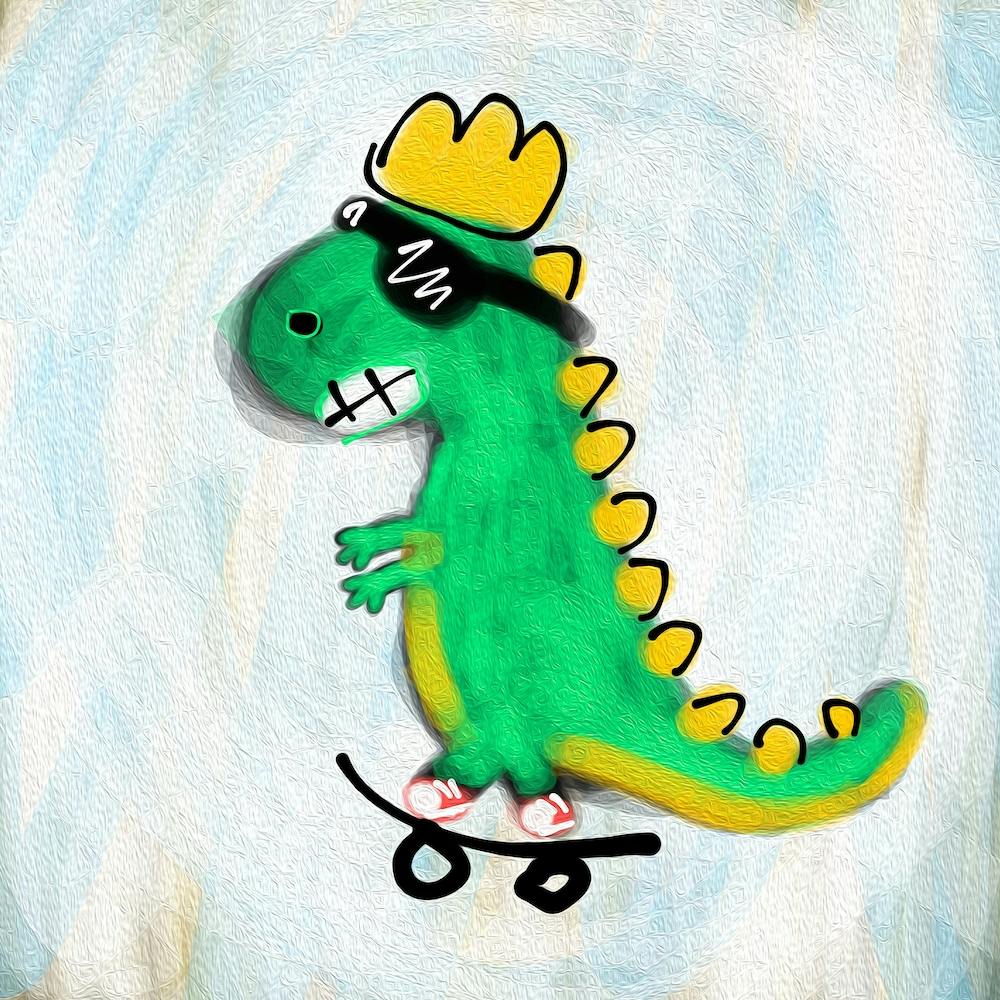 Dinosaur Skateboarder 1