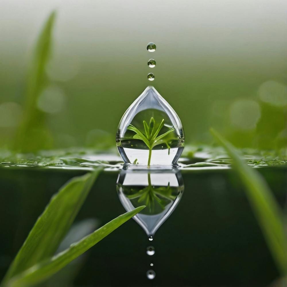 Water Drop With Plant