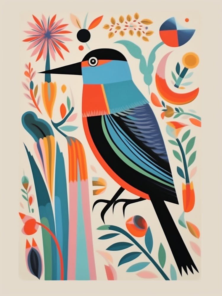 Colourful Scandi Bird Common Tern 3