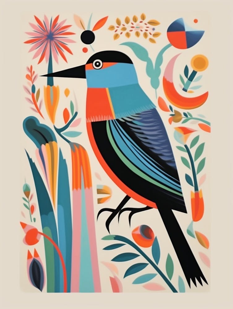 Colourful Scandi Bird Common Tern 3