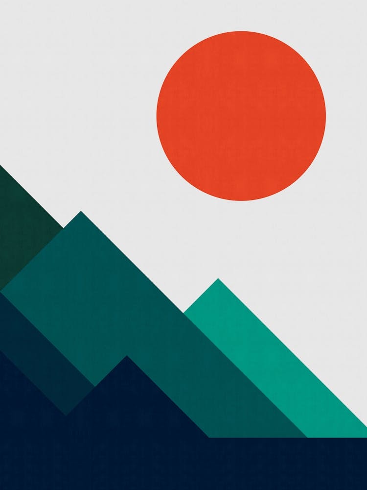 Watercolor geometric landscape 3