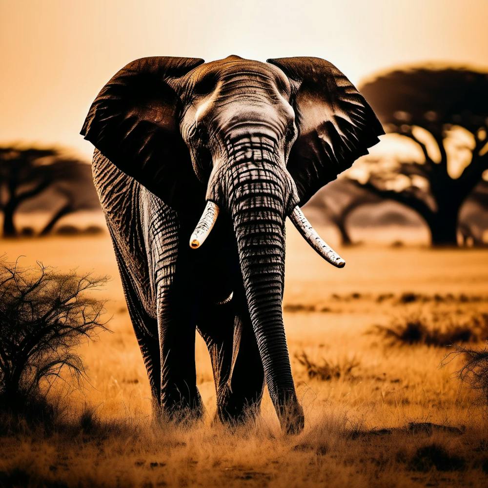 Éléphant dans la savane