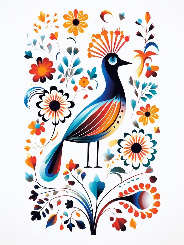 Scandinavian Bird Illustration Roadrunner 3