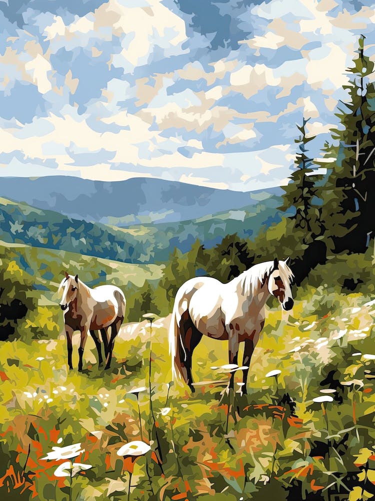 Horses Painting In Appalachian Mountains, Usa 4