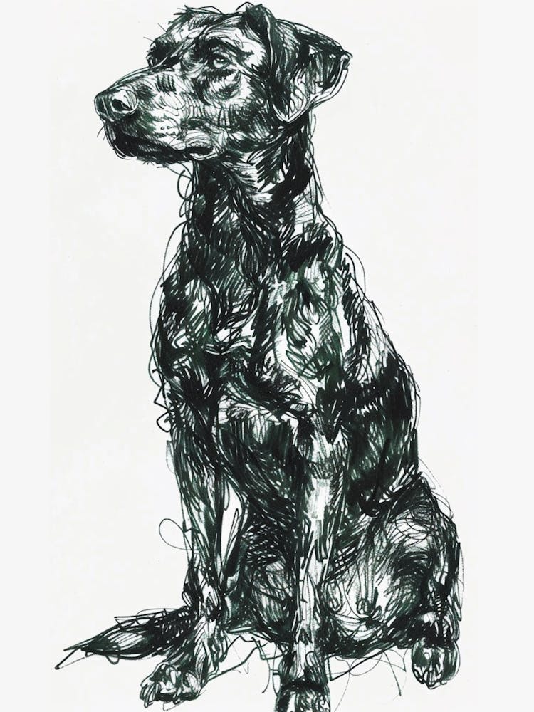 Beauceron-Hund Strichzeichnung 3