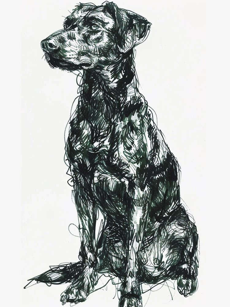 Beauceron Dog Line Sketch  3