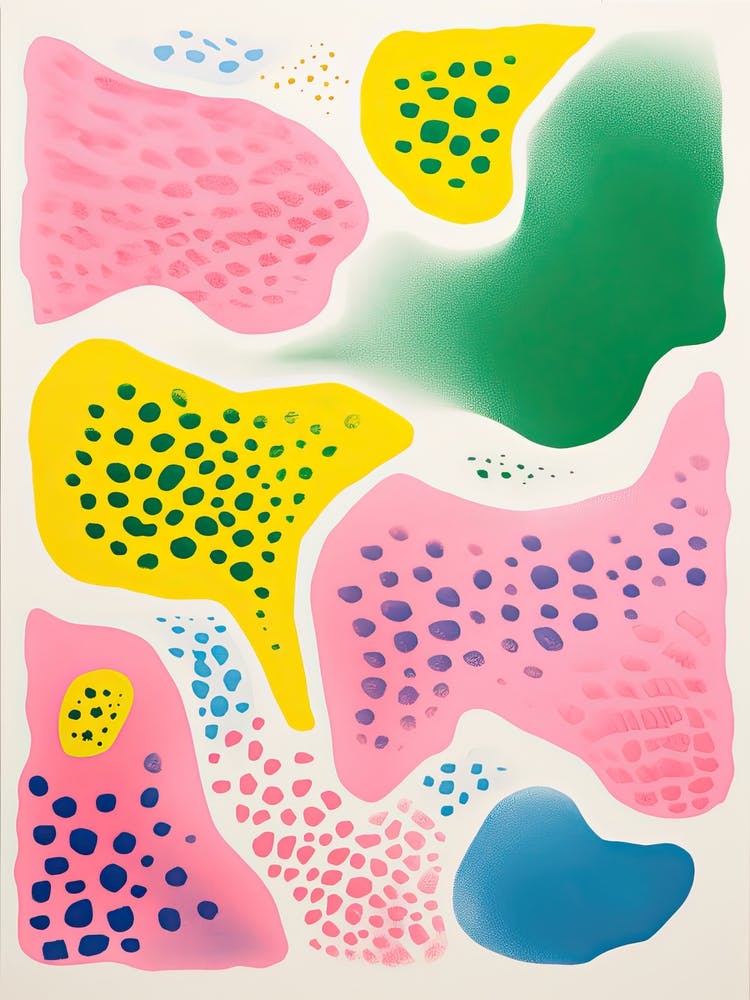 Abstrakte Landschaft im Risograph-Stil 5