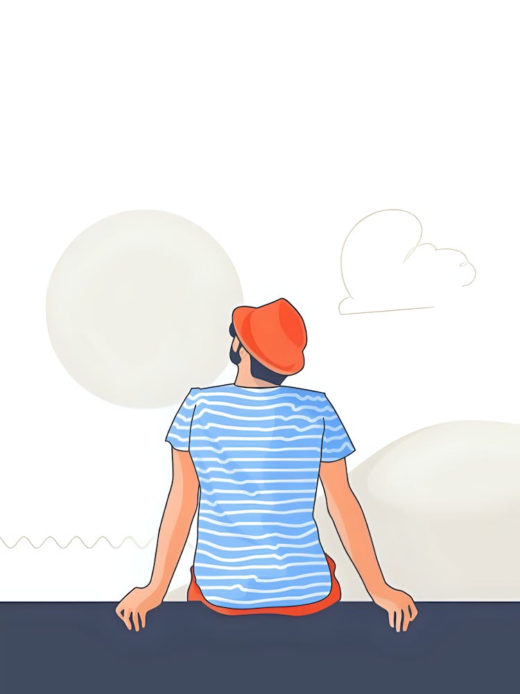 Man Sitting On The Ledge