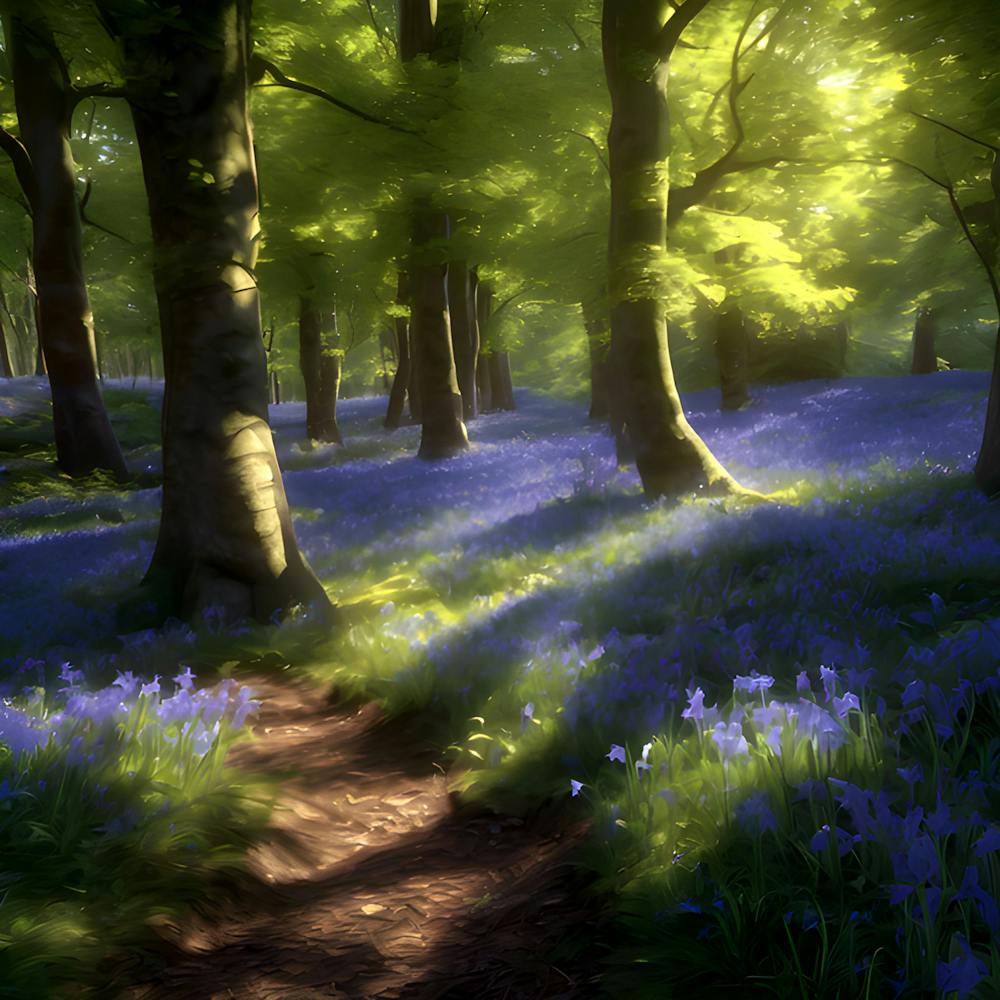 Waldimpressionen, Bluebell Wood in the Looe Valley, Cornwall