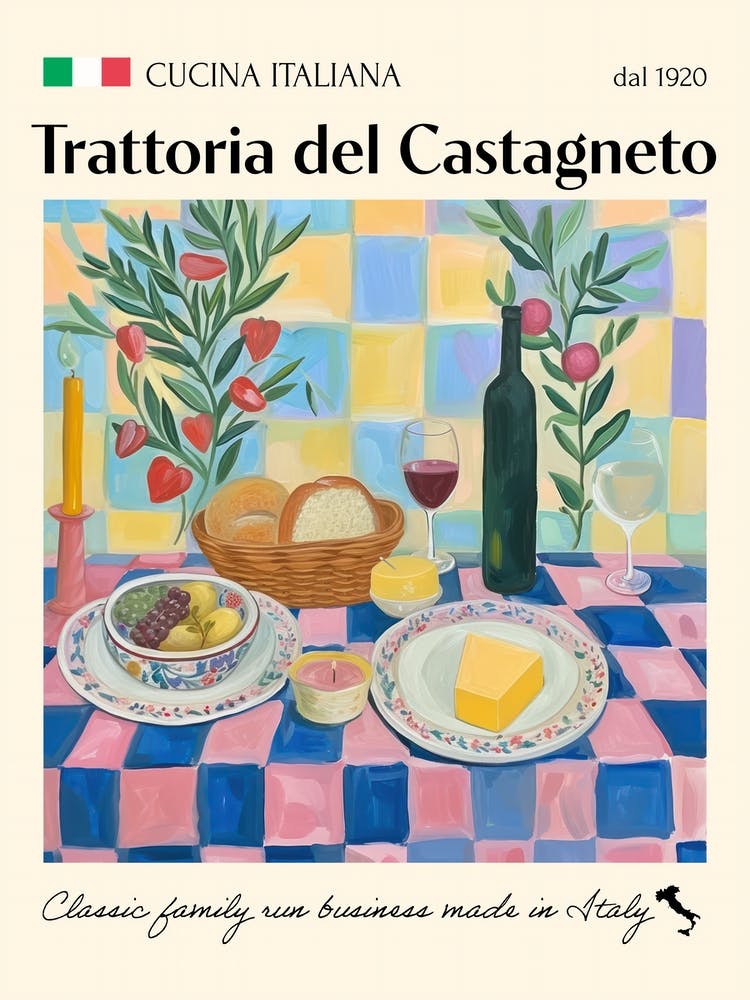 Trattoria Del Castagneto Trattoria Italian Poster Food Kitchen