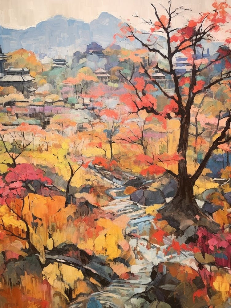 Autumn Gardens Painting Koraku En Japan 3