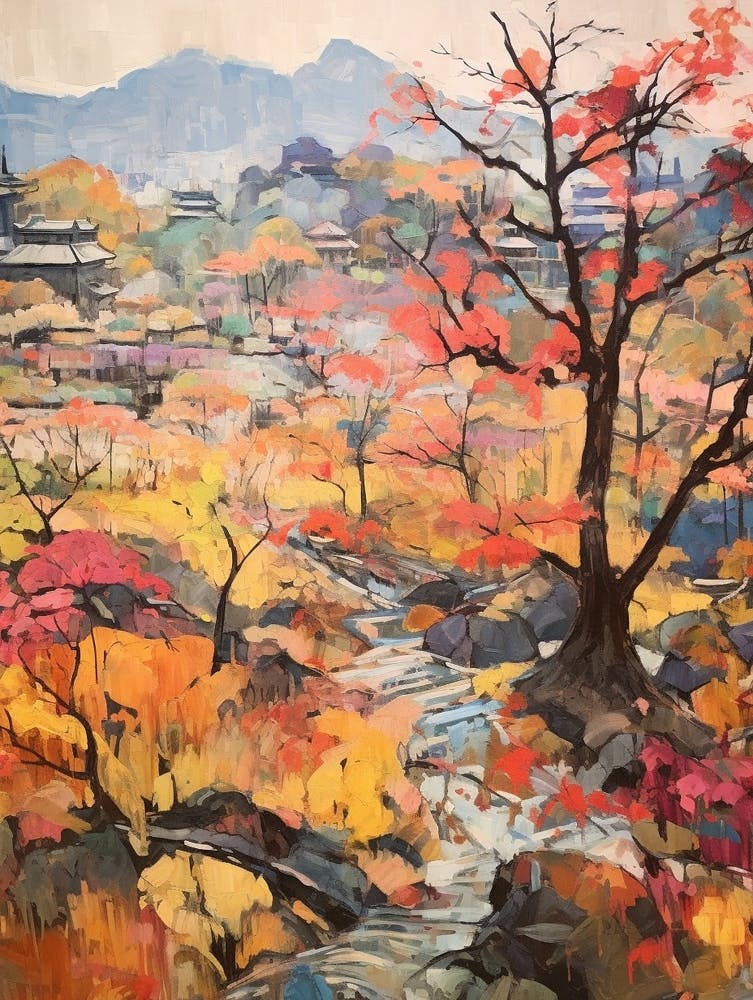 Autumn Gardens Painting Koraku En Japan 3