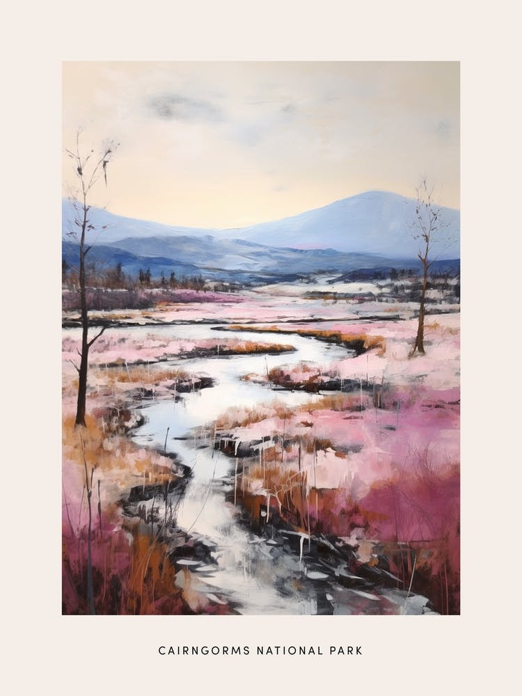 Dreamy Winter National Park Poster  Cairngorms National Park Scotland 1