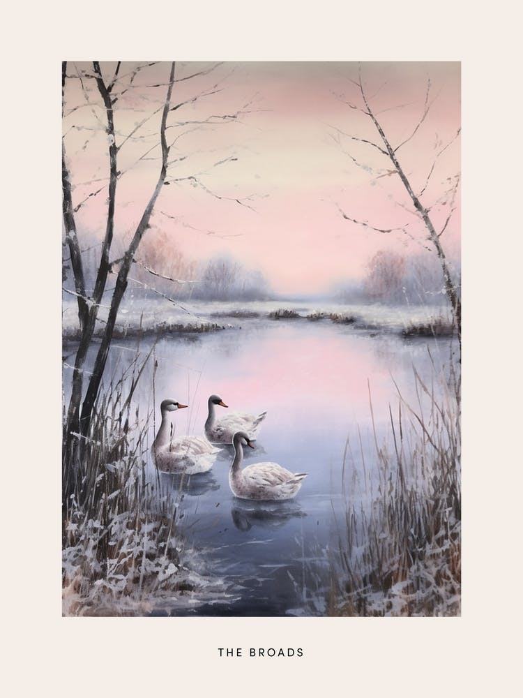Dreamy Winter National Park Poster  The Broads England 1